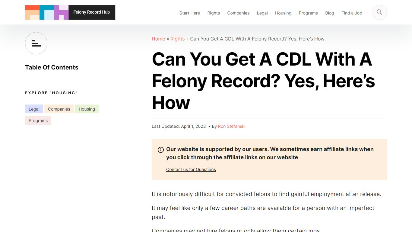 Can You Get A CDL With A Felony Record? Yes, Here’s How