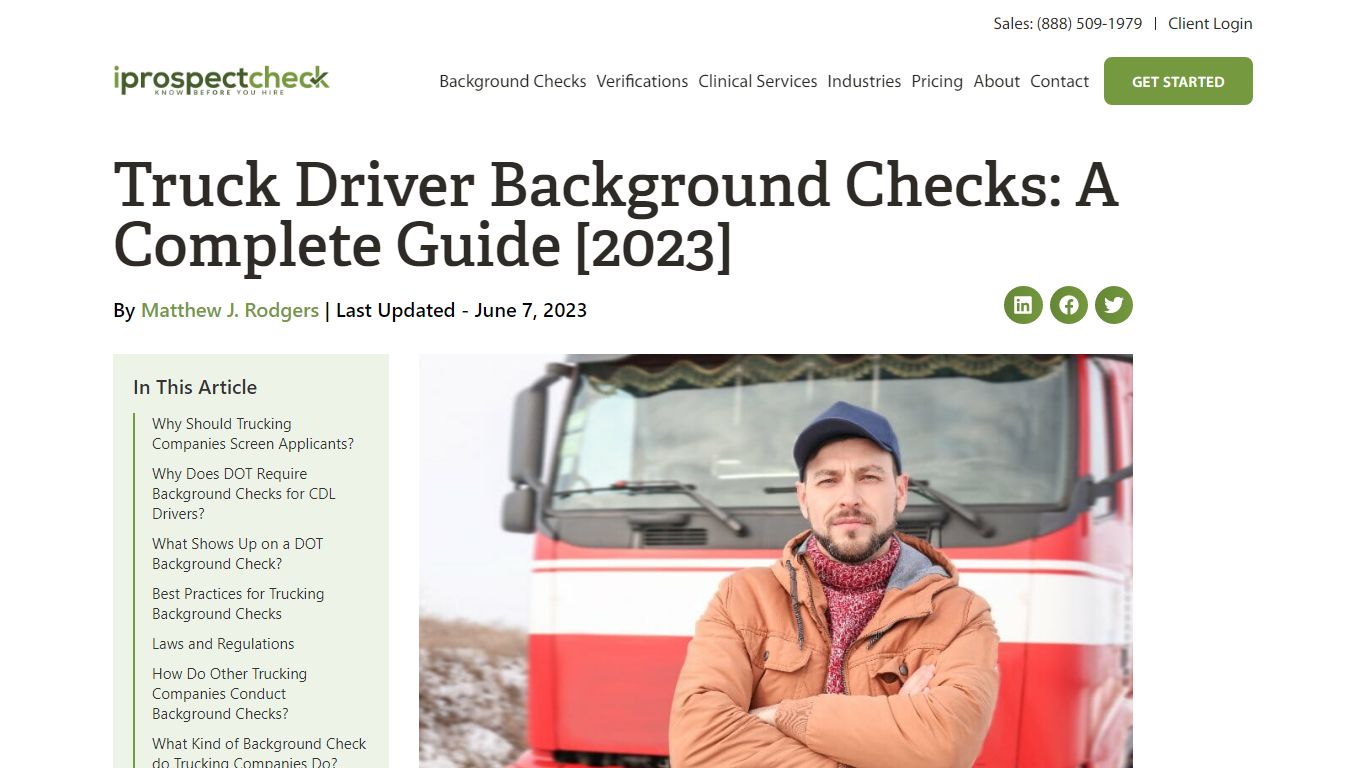 Truck Driver Background Checks: A Complete Guide [2023] - iprospectcheck